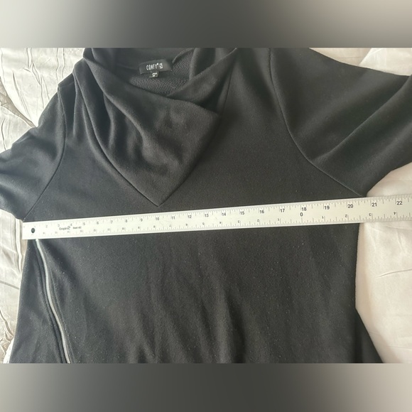 Comfy USA Megan zip-up black cardigan jacket sweater Medium - Picture 9 of 12